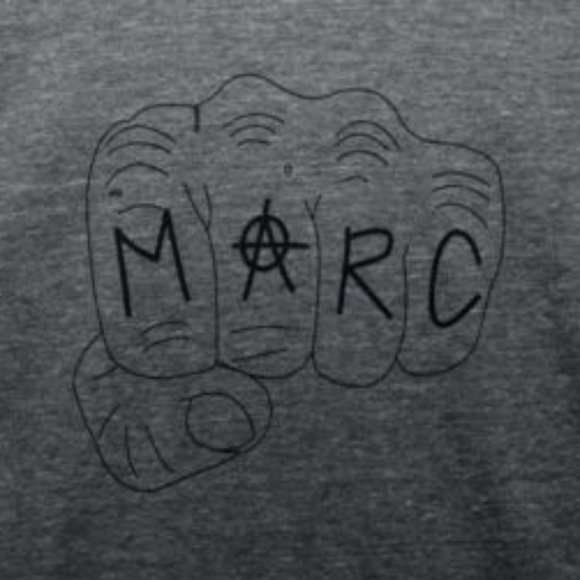 Marc by Marc Jacobs Grey T-Shirt with Fist Print - Picture 1 of 5